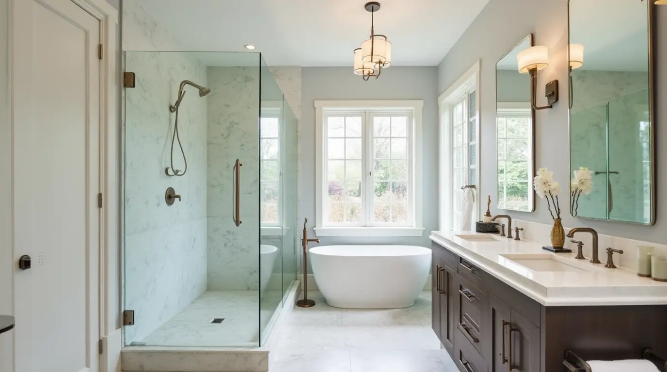 Calacatta marble tile option for bathroom remodeling