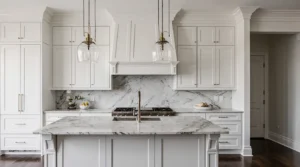 Open-concept kitchen remodel near me with island and custom cabinets
