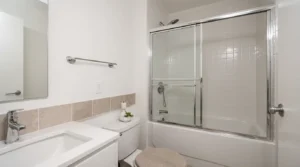 Low-cost bathroom remodel near me with modern fixtures and budget-friendly tile