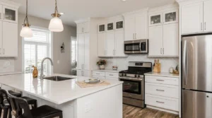 Affordable kitchen remodel near me with modern cabinets and updated countertops.
