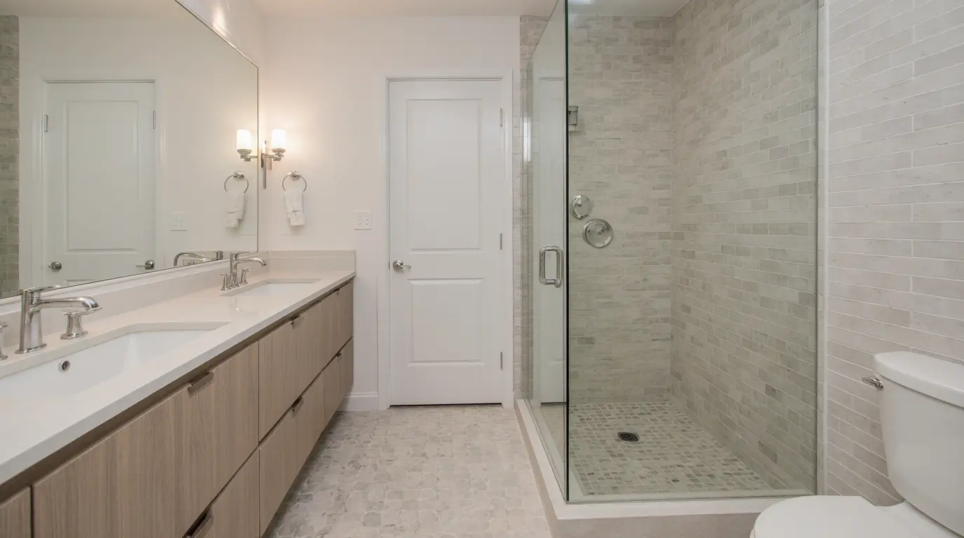 Custom bath renovation near me with updated features and modern finishes.
