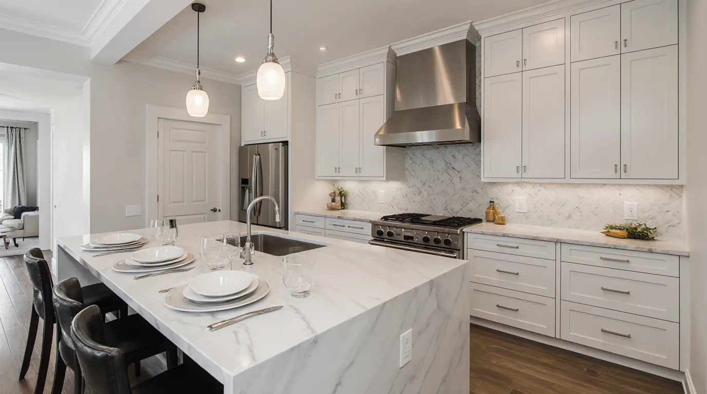 Home value with bathroom and kitchen renovations featuring modern designs and high-quality finishes.