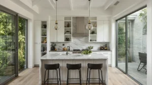 Sustainable design ideas for kitchen and bathroom renovations, featuring eco-friendly materials and energy-efficient features.